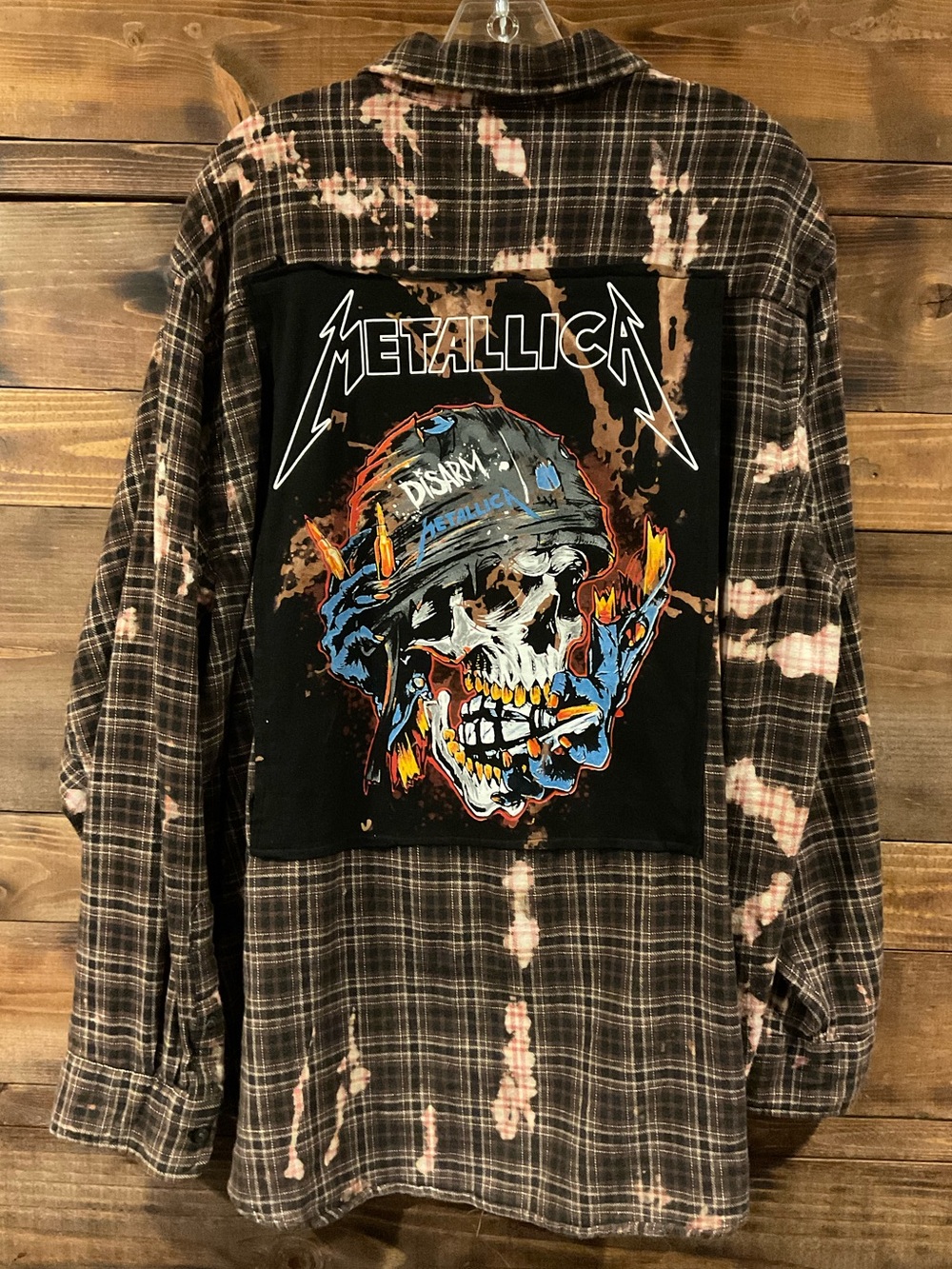 CUSTOM METALLICA Distressed Flannel Shirt Rare & Concert Ready
MENS size XXLARGE
